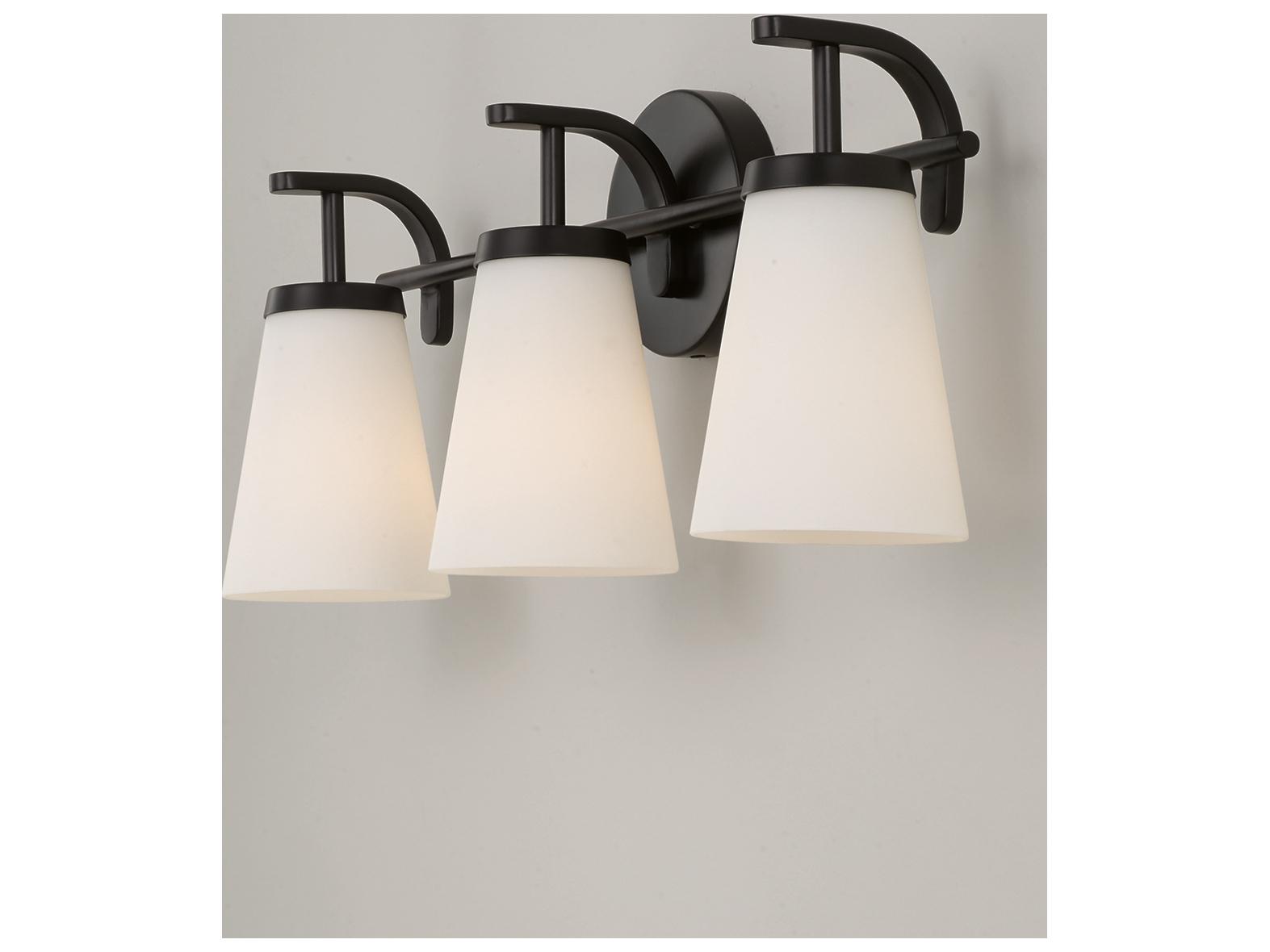 Capital Lighting Drake 3-light Matte Black Vanity Light