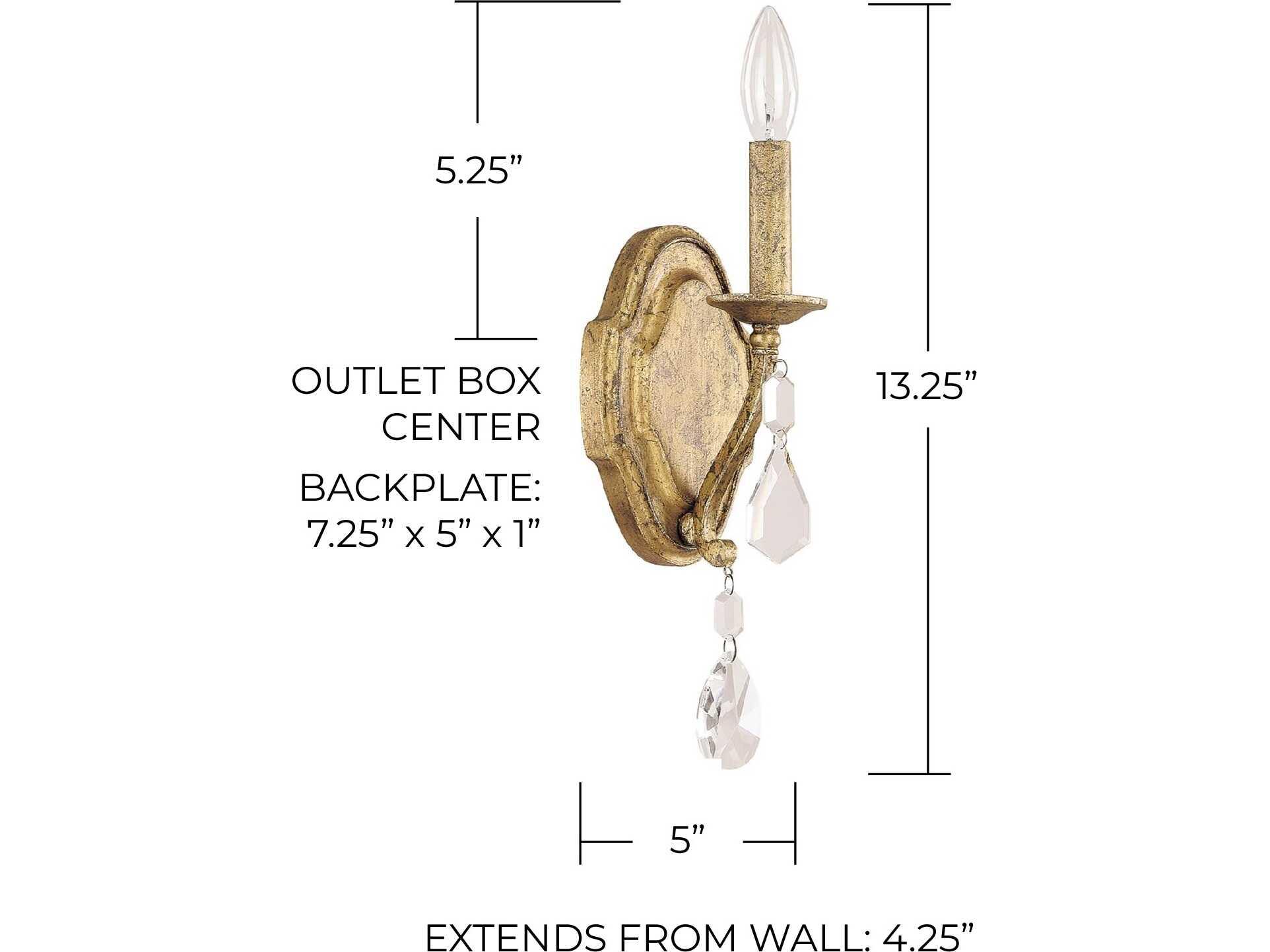 Capital Lighting Blakely Antique Gold Crystal Wall Sconce