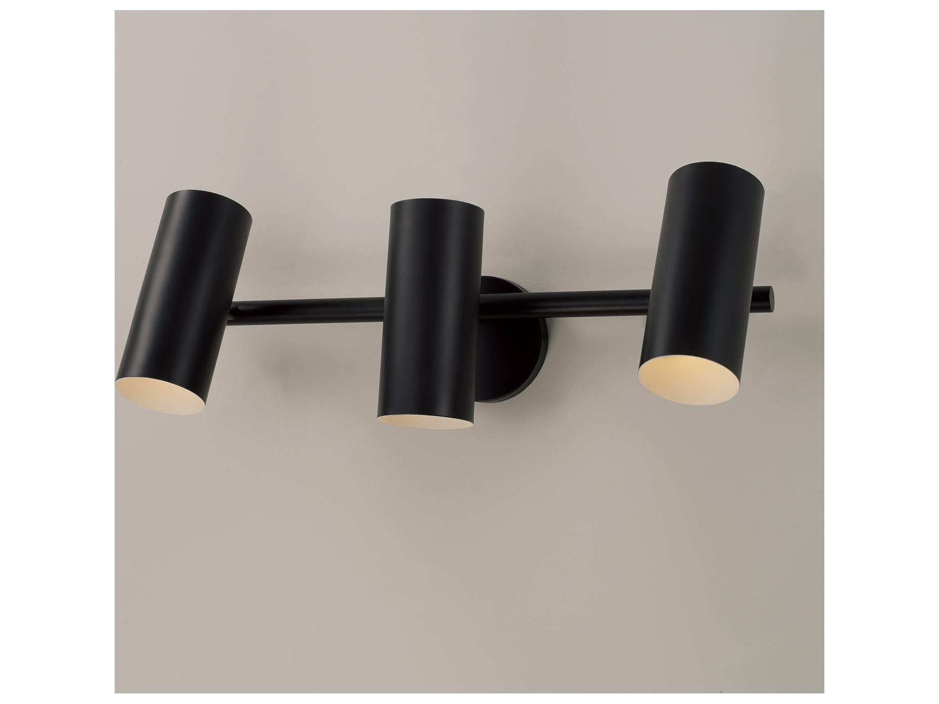 Capital Lighting Robbie 3-light Matte Black Brass Vanity Light