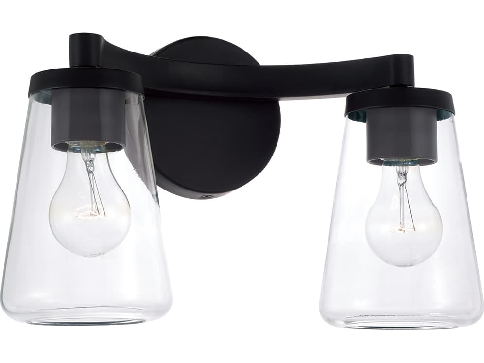 Capital Lighting Aaron 2-light Matte Black Vanity Light