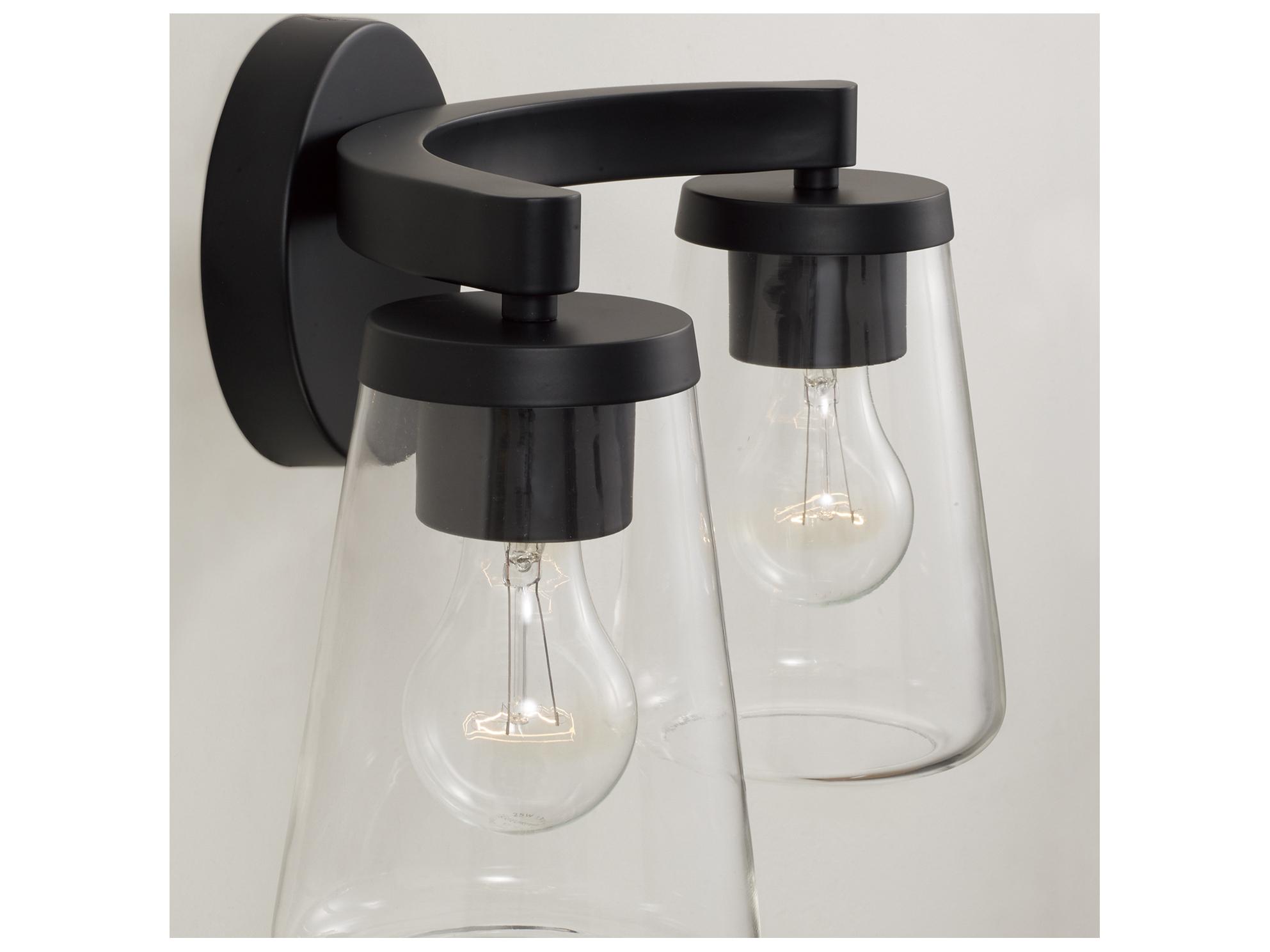 Capital Lighting Aaron 2-light Matte Black Vanity Light