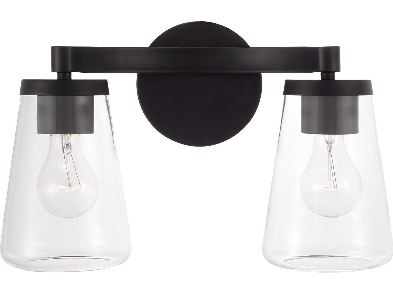 Capital Lighting Aaron 2-light Matte Black Vanity Light