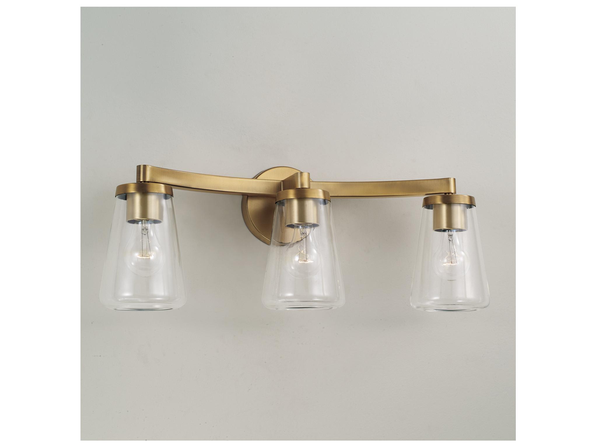 Capital Lighting Aaron 3-light Aged Brass Vanity Light