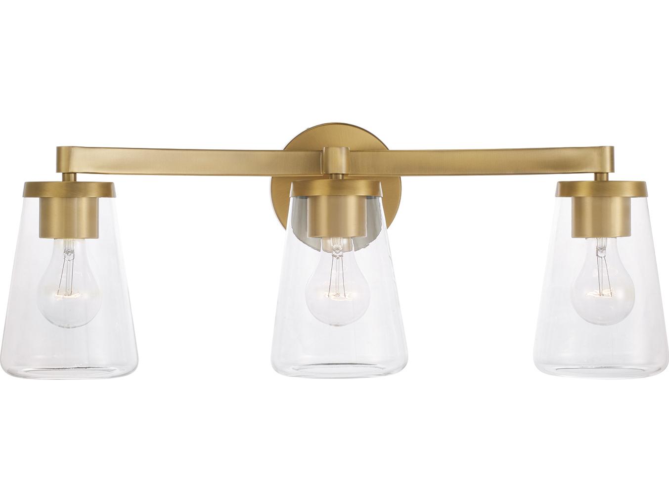 Capital Lighting Aaron 3-light Aged Brass Vanity Light