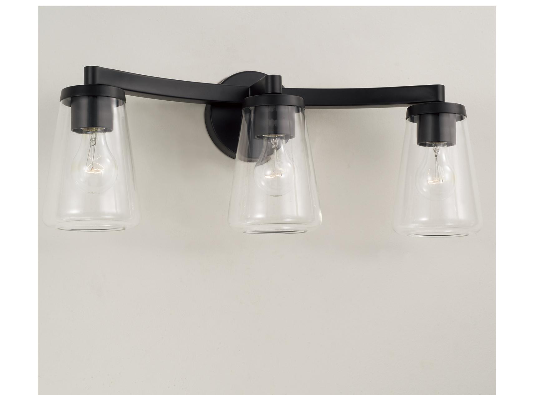 Capital Lighting Aaron 3-light Matte Black Vanity Light