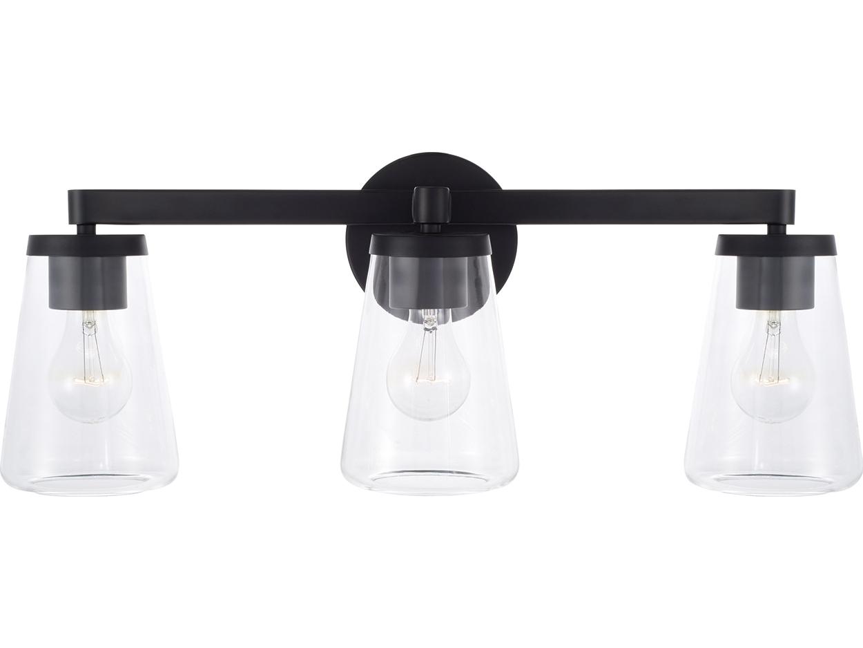 Capital Lighting Aaron 3-light Matte Black Vanity Light