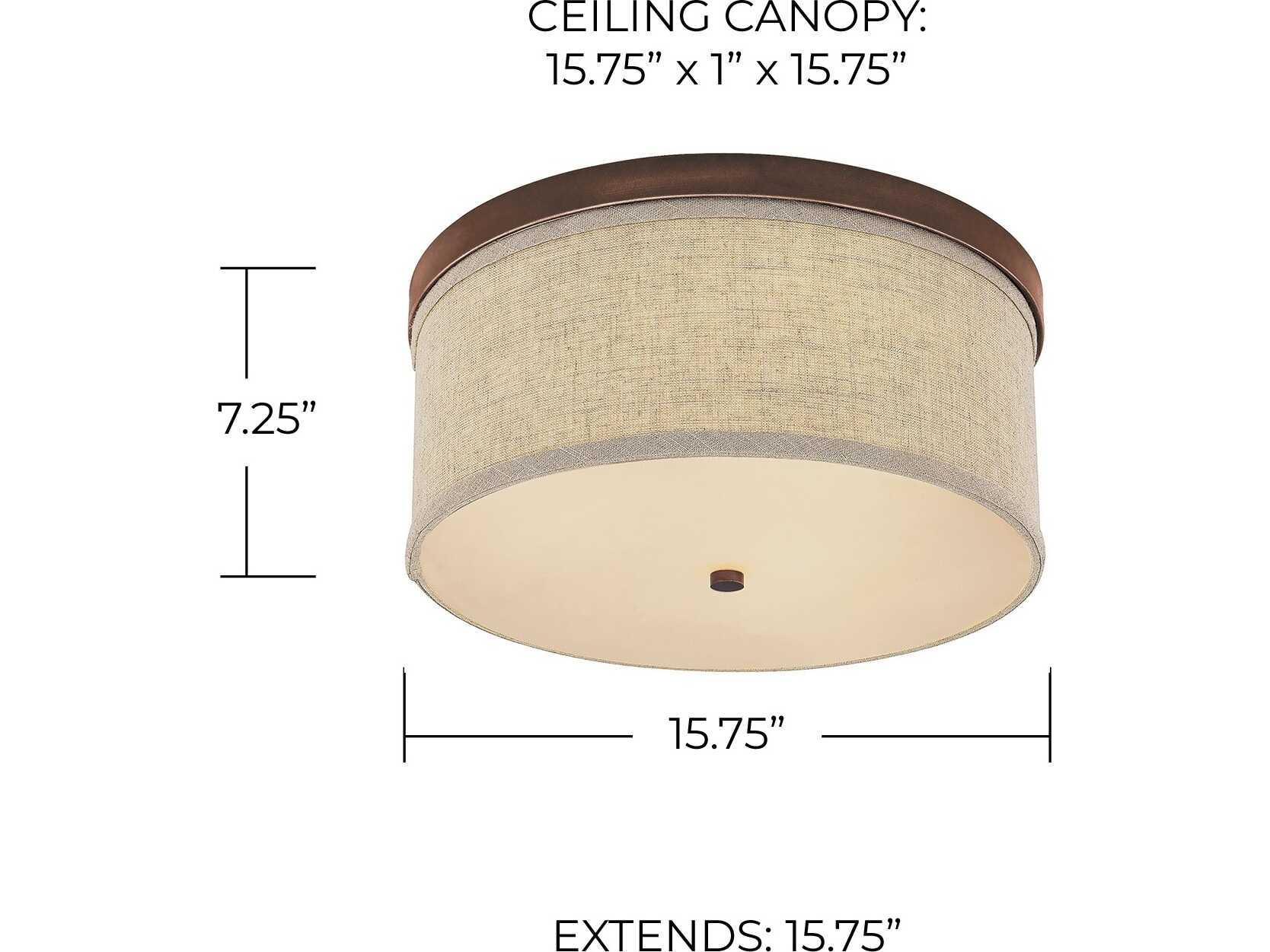 Capital Lighting Midtown 2-Light Burnished Bronze Glass Drum Flush Mount