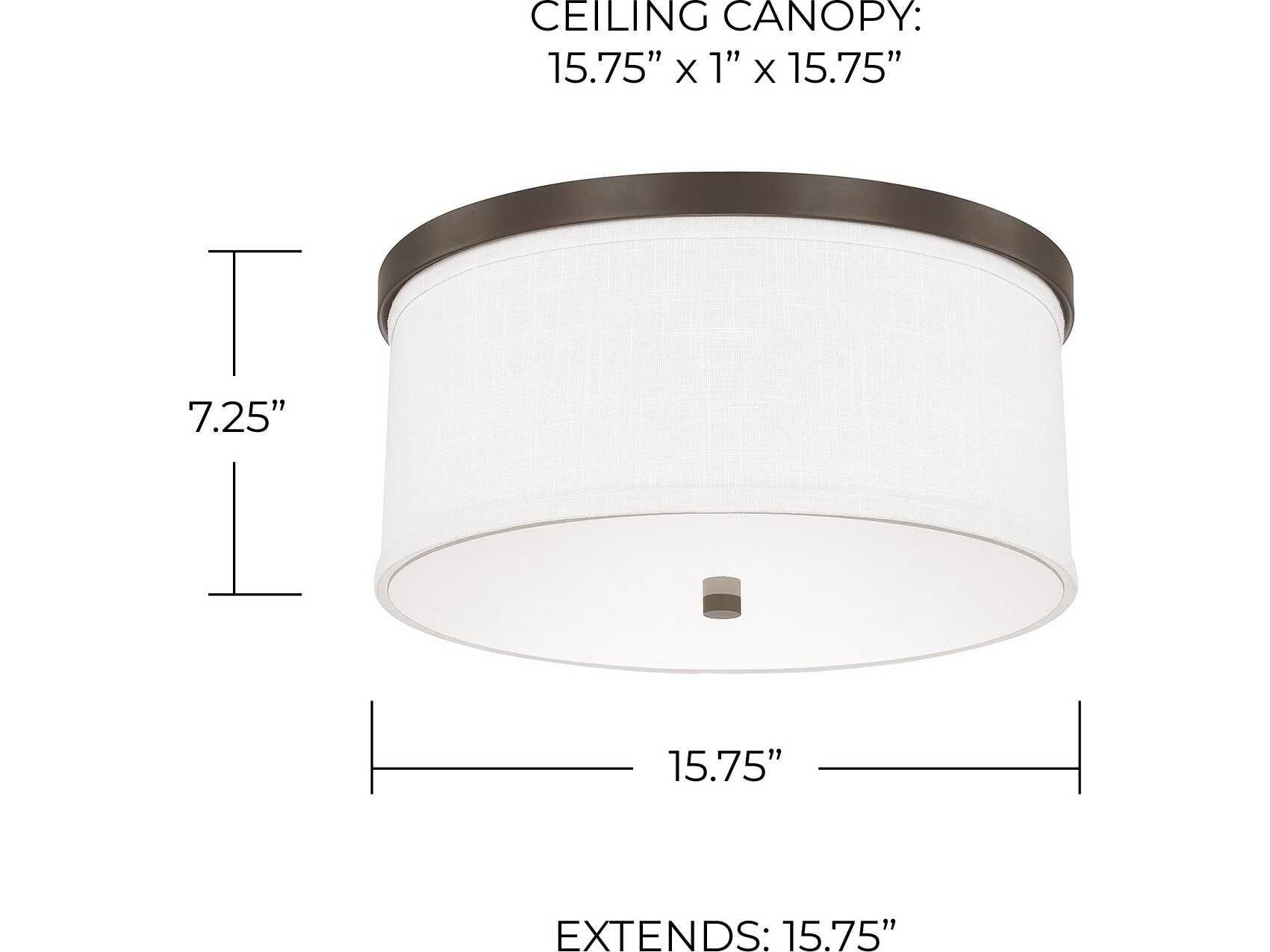 Capital Lighting Midtown 3-Light Burnished Bronze Glass Drum Flush Mount