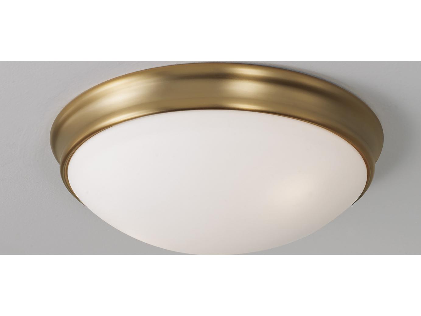 Capital Lighting Hansen 3-light Aged Brass Round Flush Mount