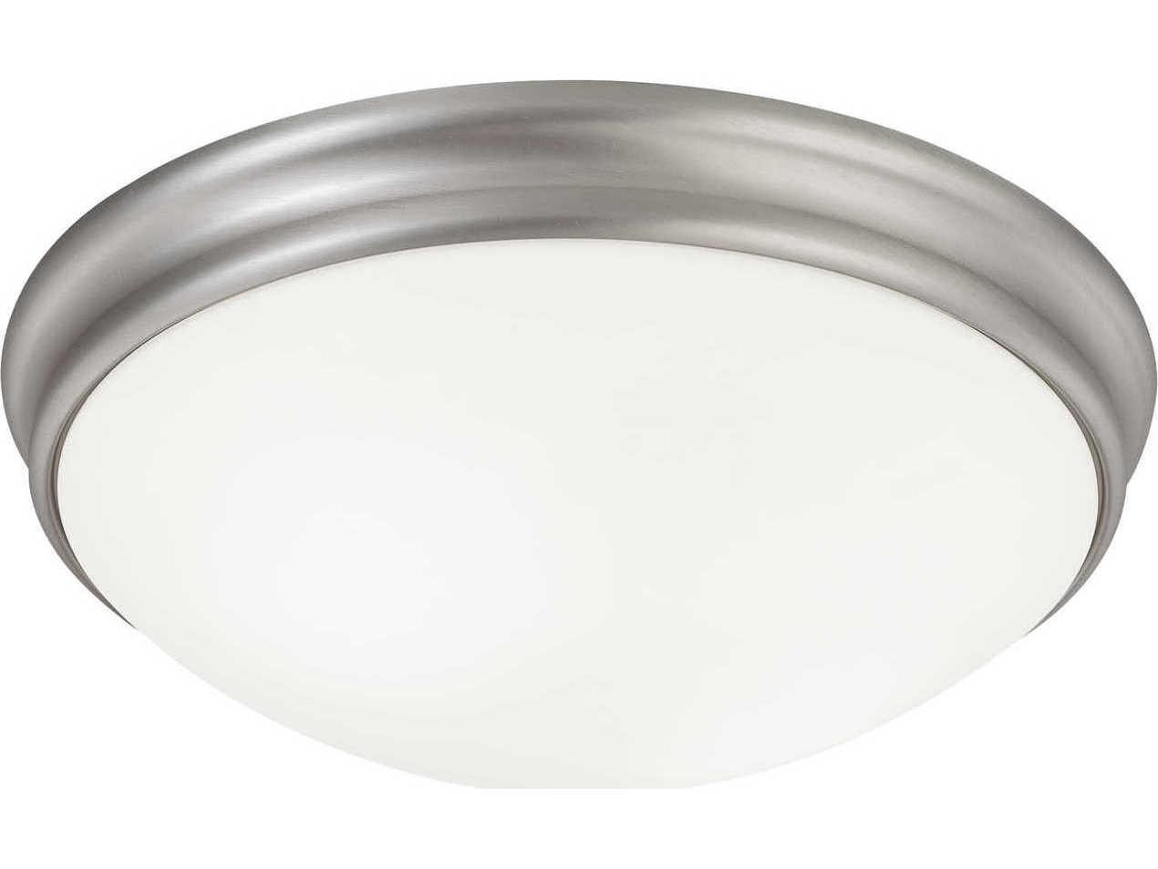 Capital Lighting 3-Light Matte Nickel Glass Bowl Flush Mount
