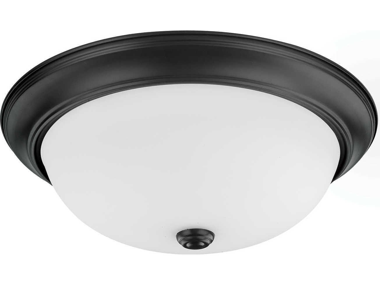 Capital Lighting 3-Light Matte Black Glass Bowl Flush Mount