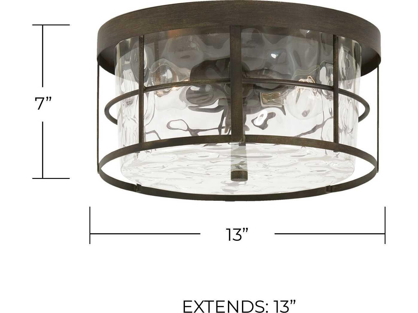 Capital Lighting Bristol 2-Light Farm House Brown Glass Drum Flush Mount