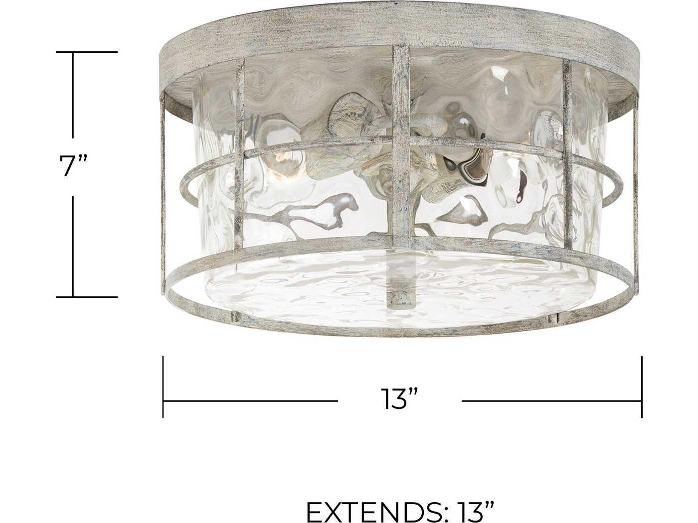 Capital Lighting Beaufort 2-Light Mystic Sand Gray Glass Round Flush Mount