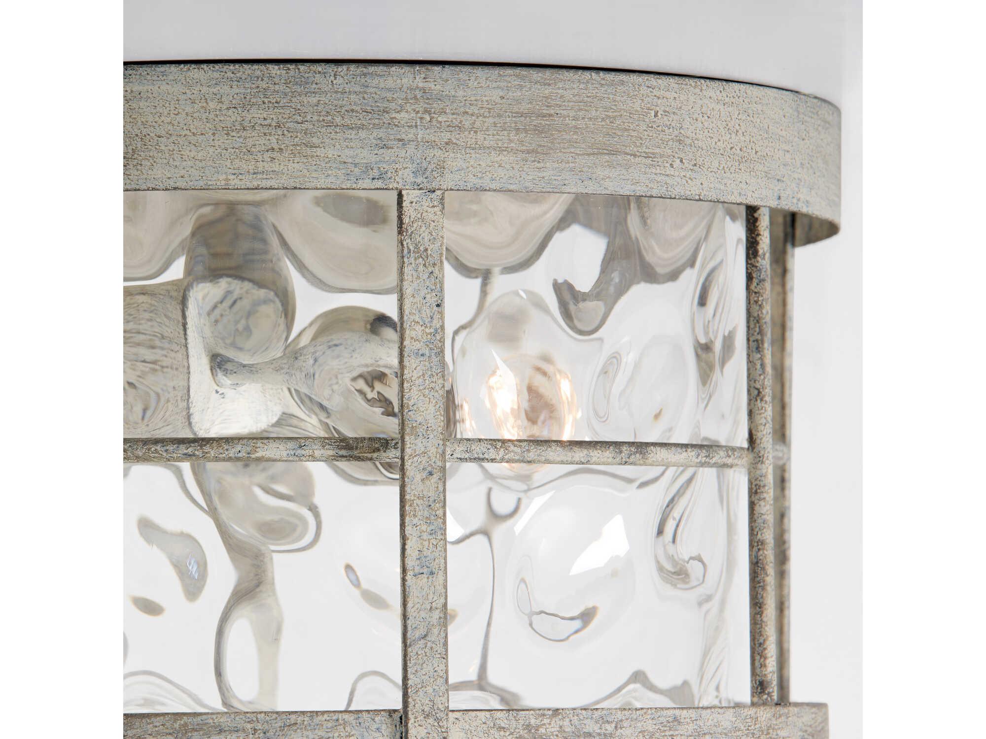 Capital Lighting Beaufort 2-Light Mystic Sand Gray Glass Round Flush Mount