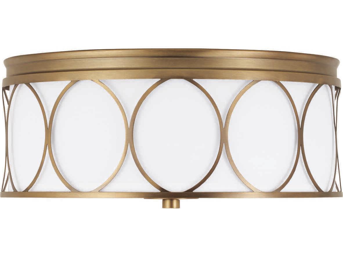 Capital Lighting Rylann 3-Light Aged Brass Drum Flush Mount