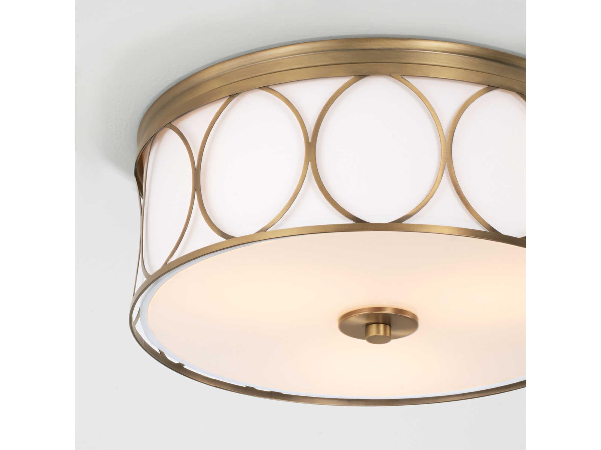 Capital Lighting Rylann 3-Light Aged Brass Drum Flush Mount