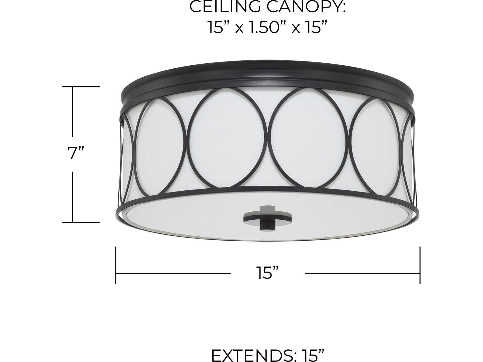 Capital Lighting Rylann 3-Light Matte Black Drum Flush Mount