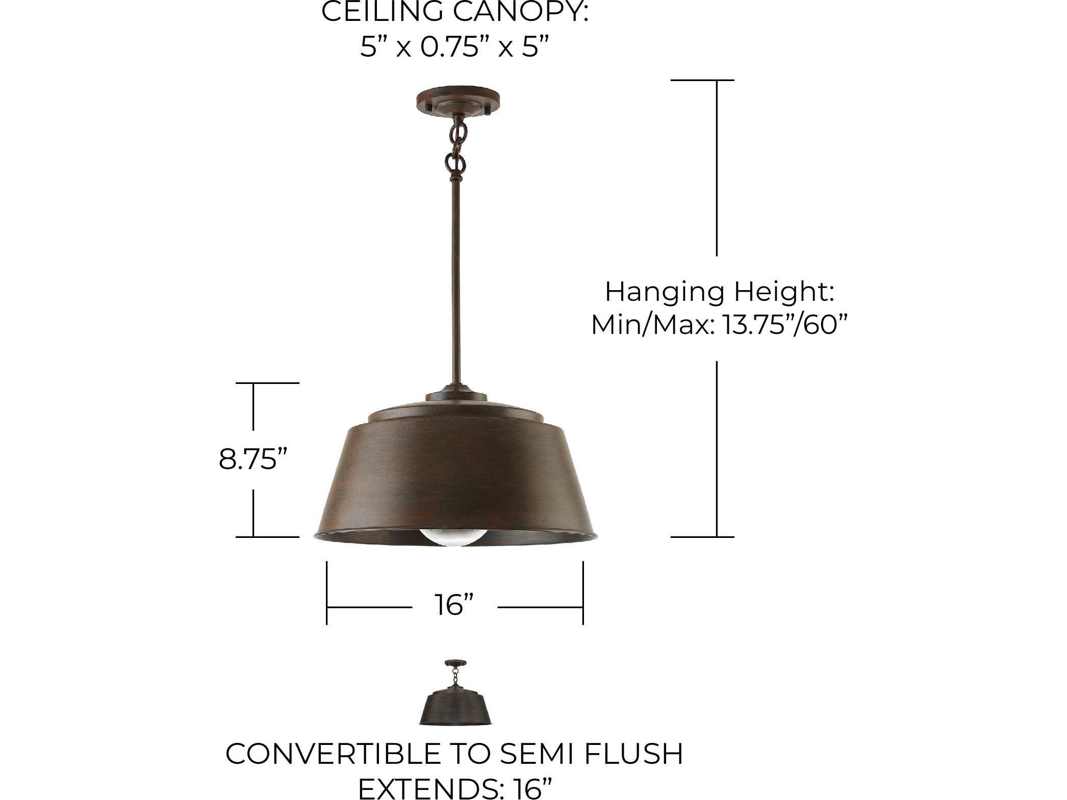 Capital Lighting Tybee 1-Light Nordic Grey Empire Pendant