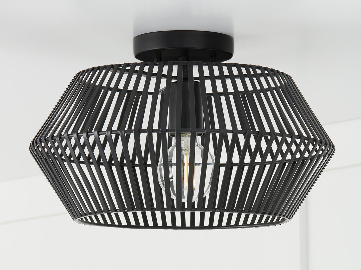 Capital Lighting Kaiya 1-Light Matte Black Drum Semi Flush Mount