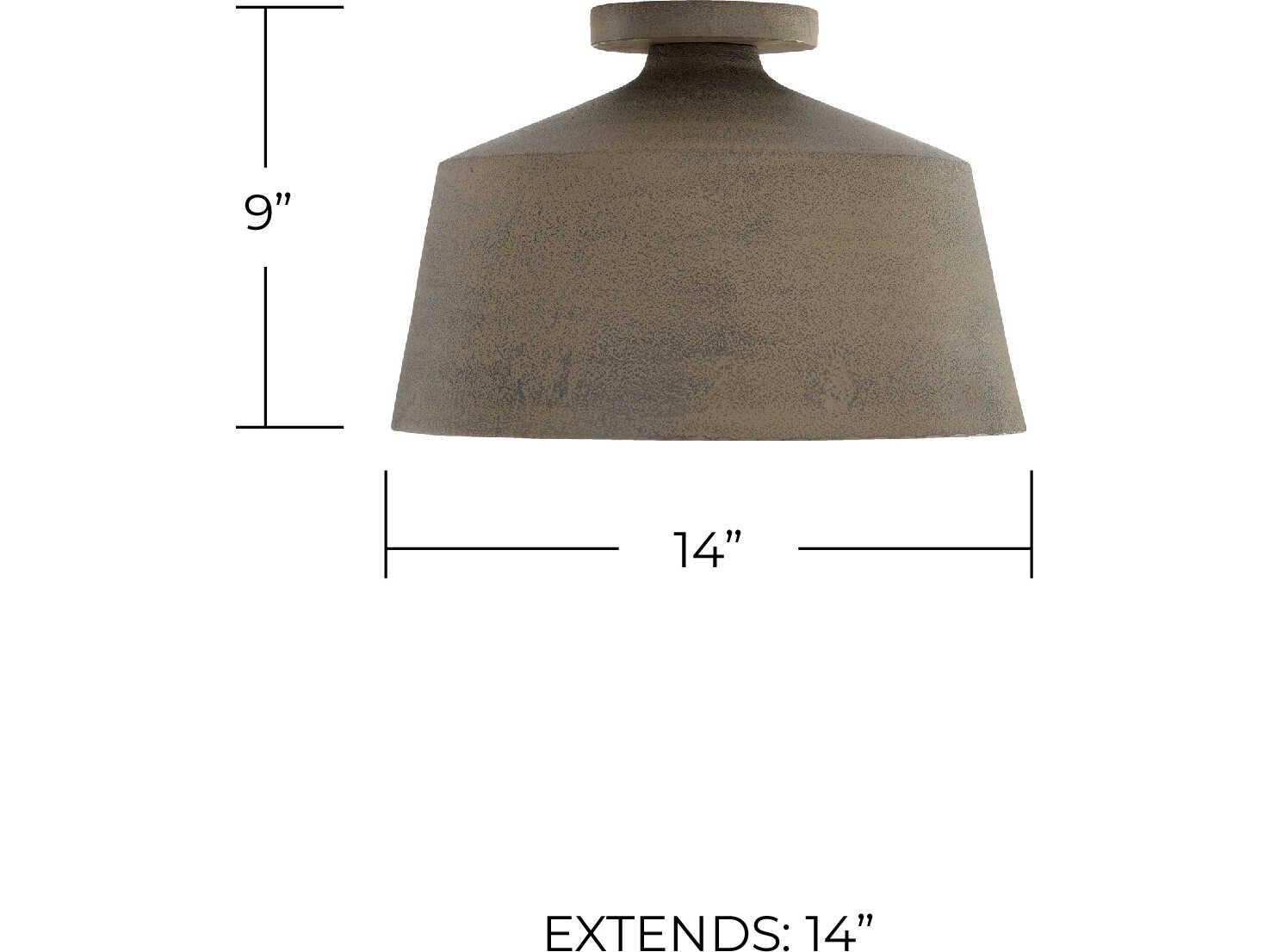 Capital Lighting Quarry 1-Light Clay Gray Semi Flush Mount