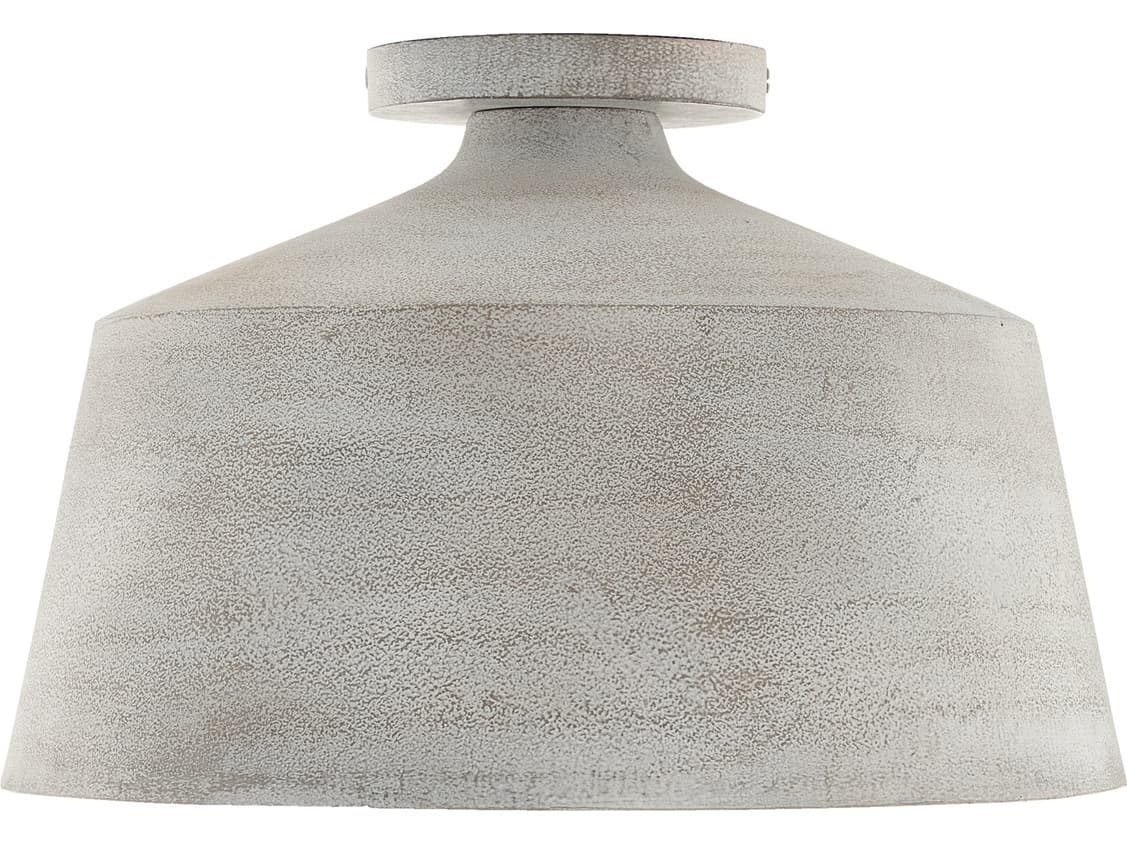 Capital Lighting Quarry 1-Light Stucco White Dome Semi Flush Mount