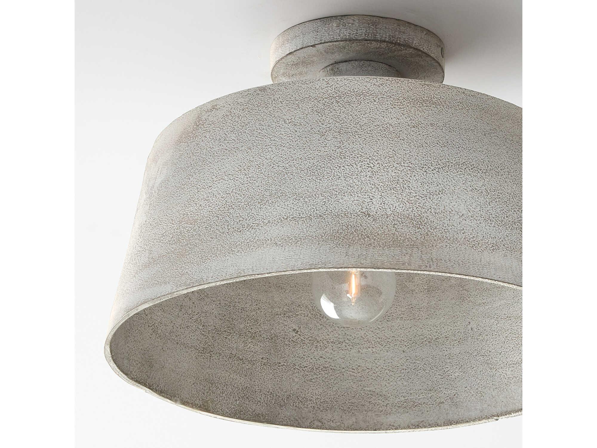 Capital Lighting Quarry 1-Light Stucco White Dome Semi Flush Mount