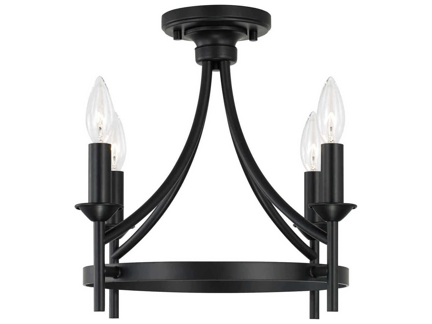 Capital Lighting Peyton 4-Light Matte Black Semi Flush Mount