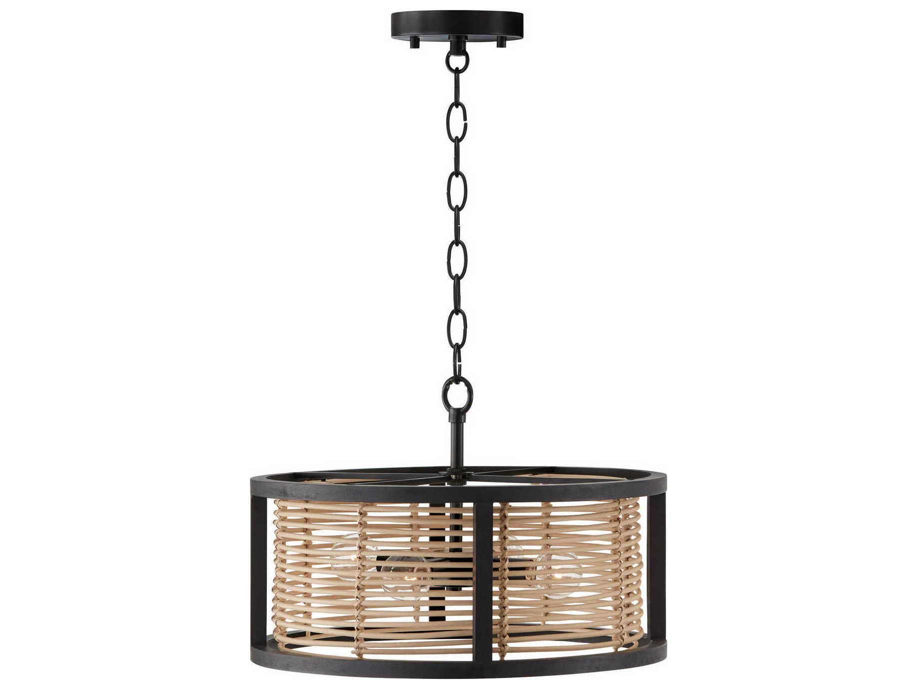 Capital Lighting Rico 4-Light Flat Black Round Pendant