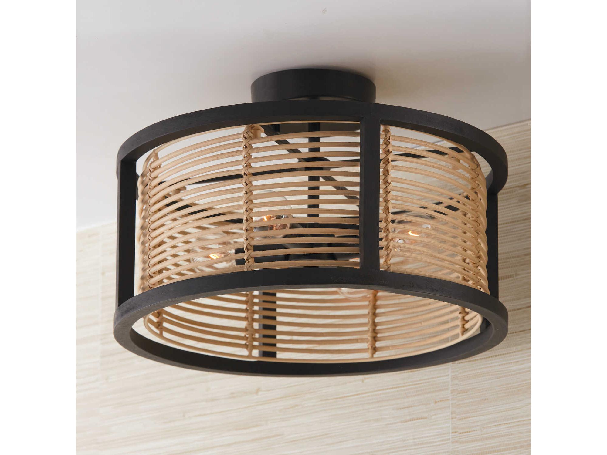 Capital Lighting Rico 4-Light Flat Black Round Pendant