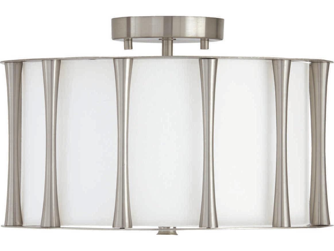 Capital Lighting Bodie 3-Light Brushed Nickel Drum Semi Flush Mount