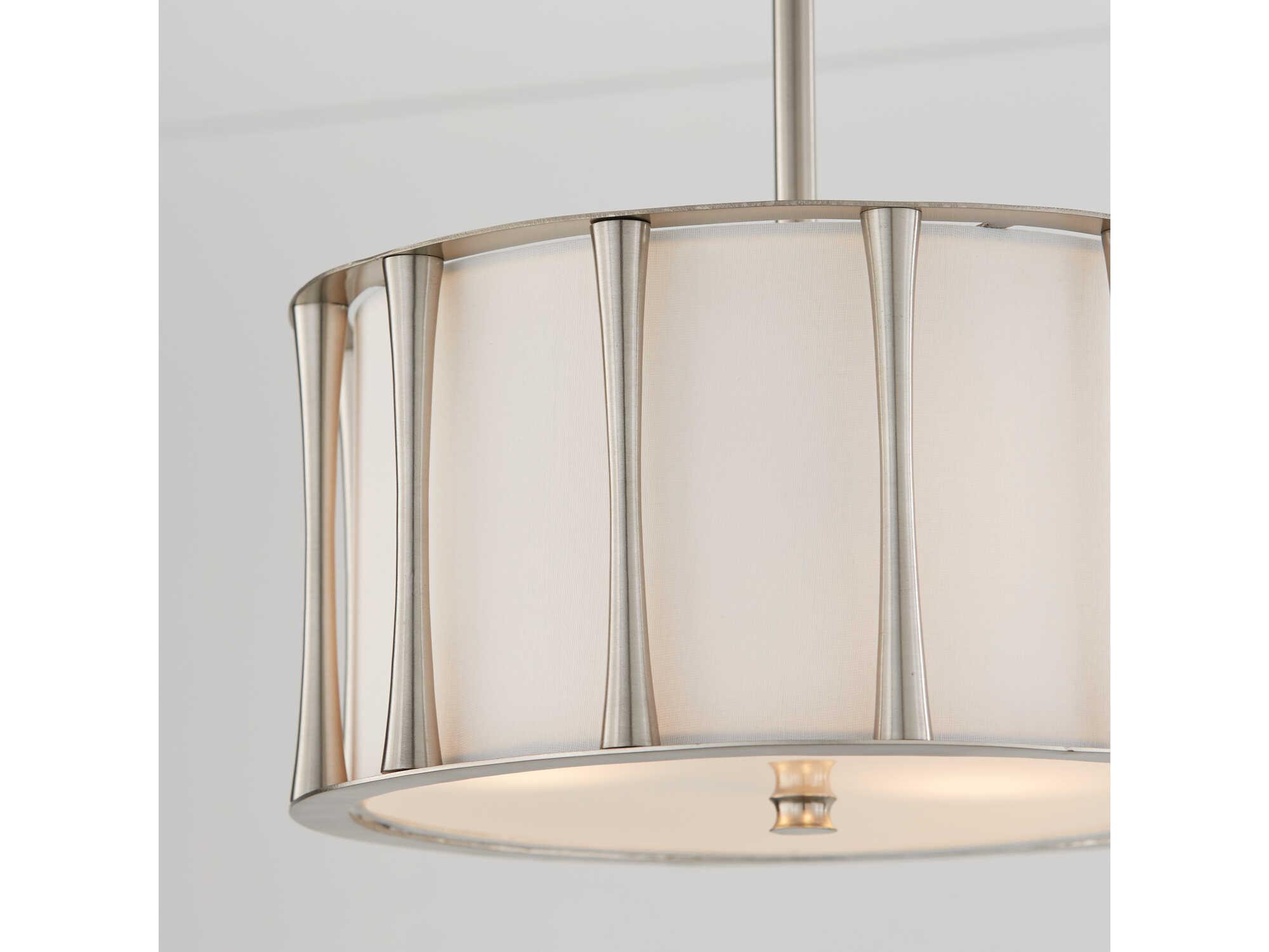 Capital Lighting Bodie 3-Light Brushed Nickel Drum Semi Flush Mount