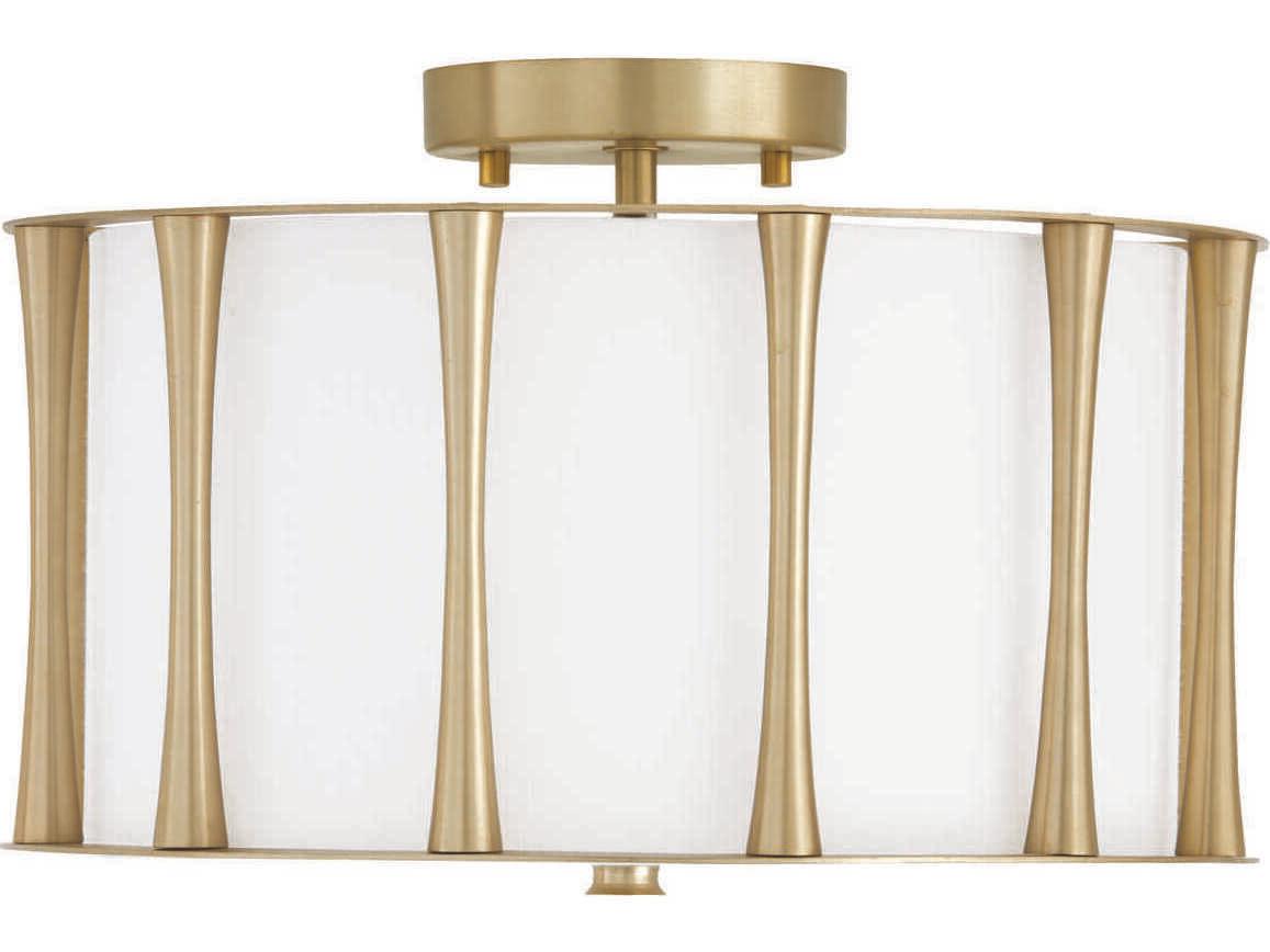 Capital Lighting Bodie 3-Light Matte Brass Drum Semi Flush Mount