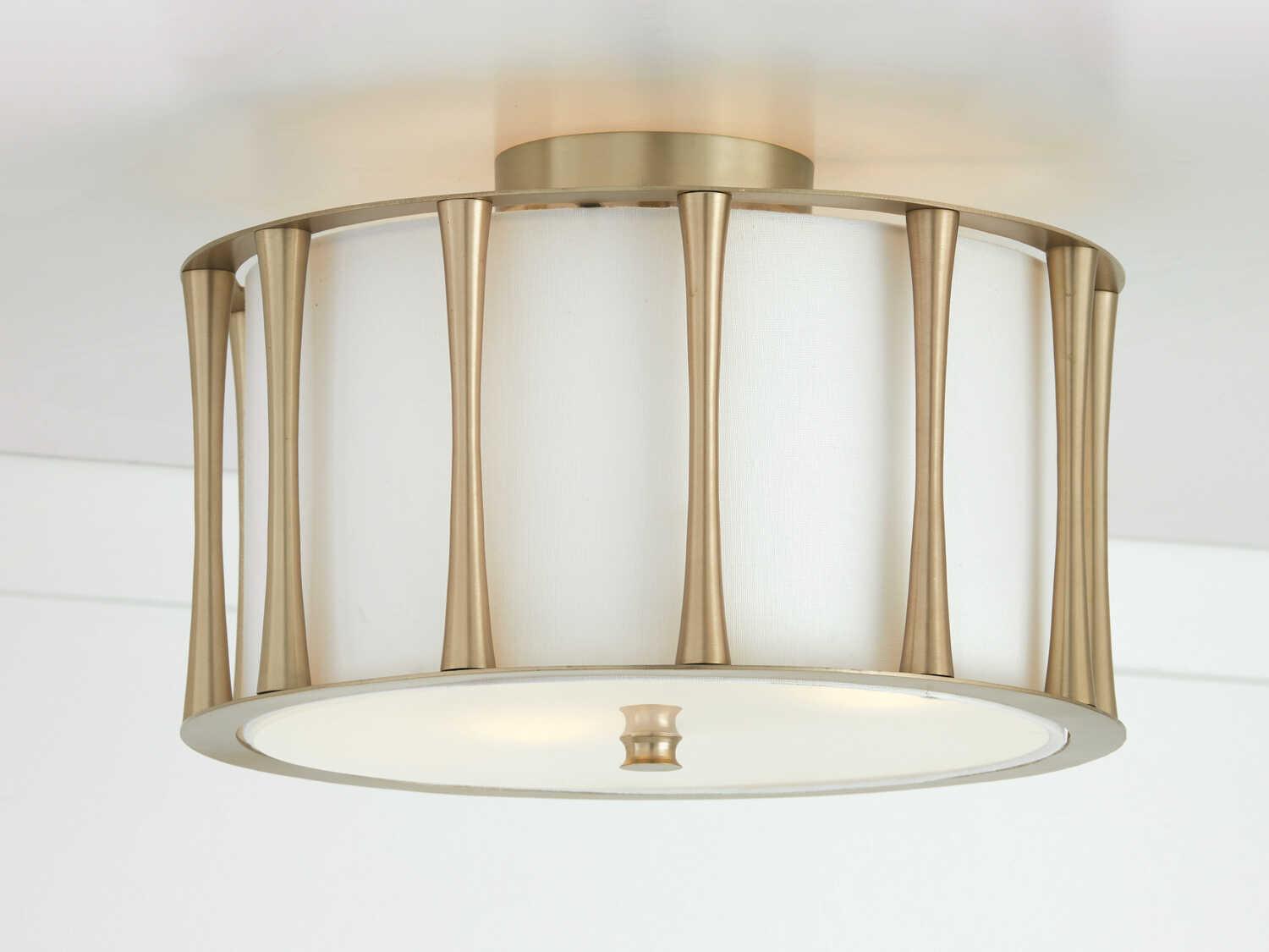 Capital Lighting Bodie 3-Light Matte Brass Drum Semi Flush Mount