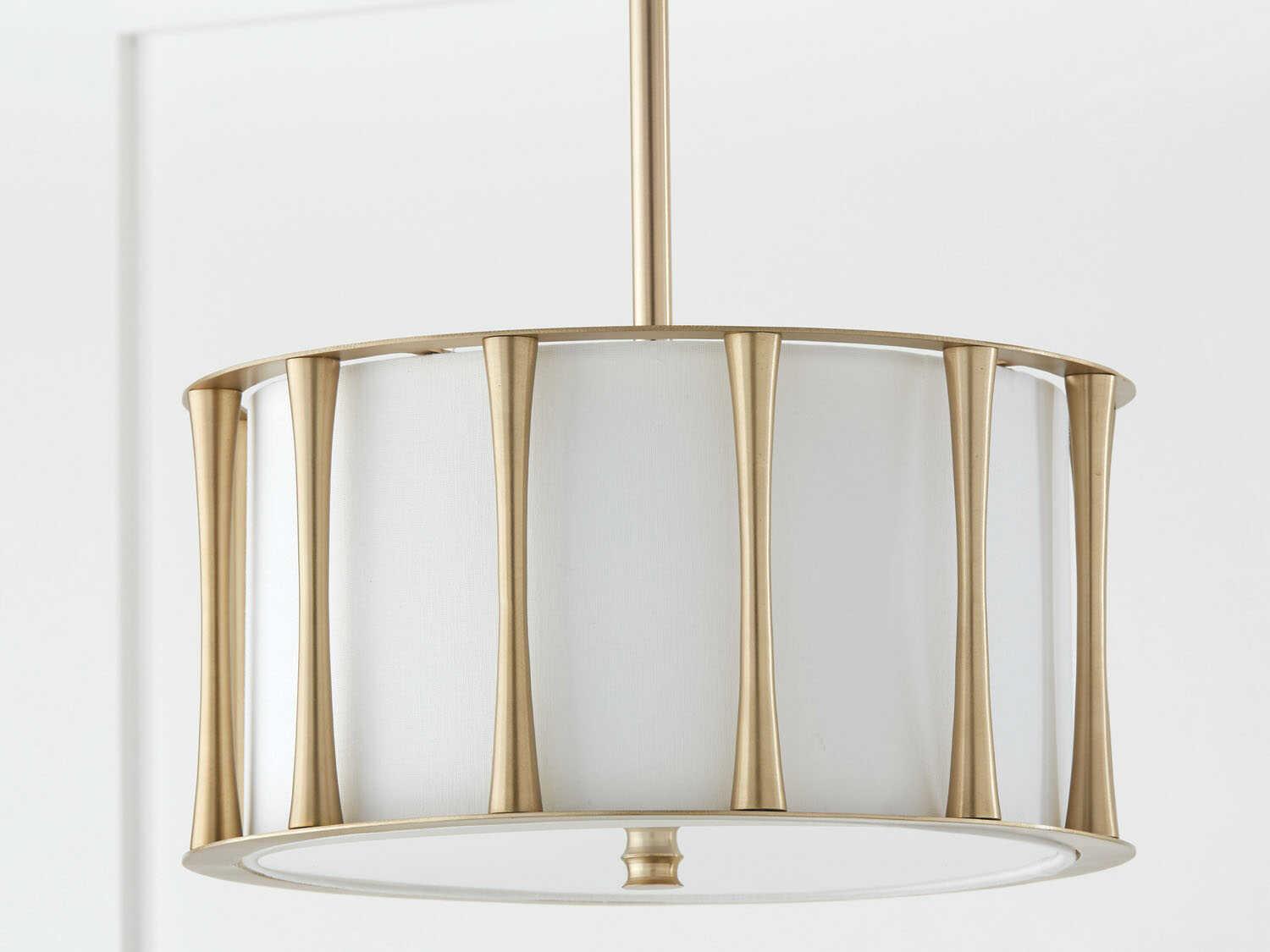Capital Lighting Bodie 3-Light Matte Brass Drum Semi Flush Mount