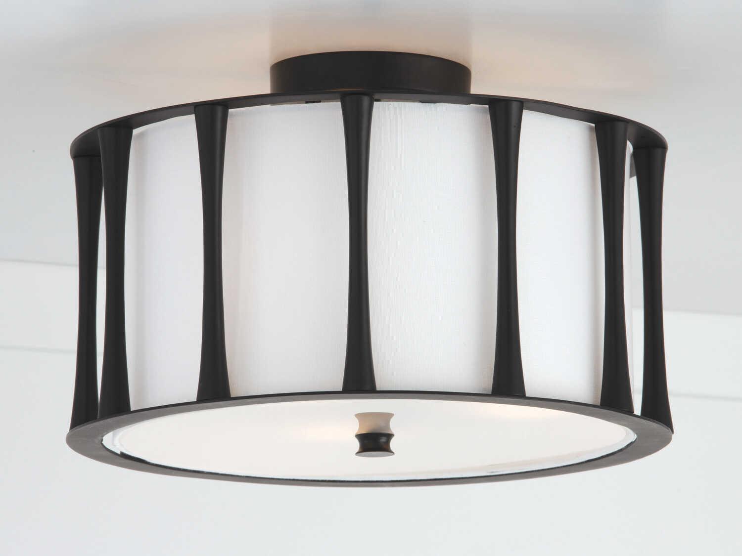 Capital Lighting Bodie 3-Light Matte Black Drum Semi Flush Mount