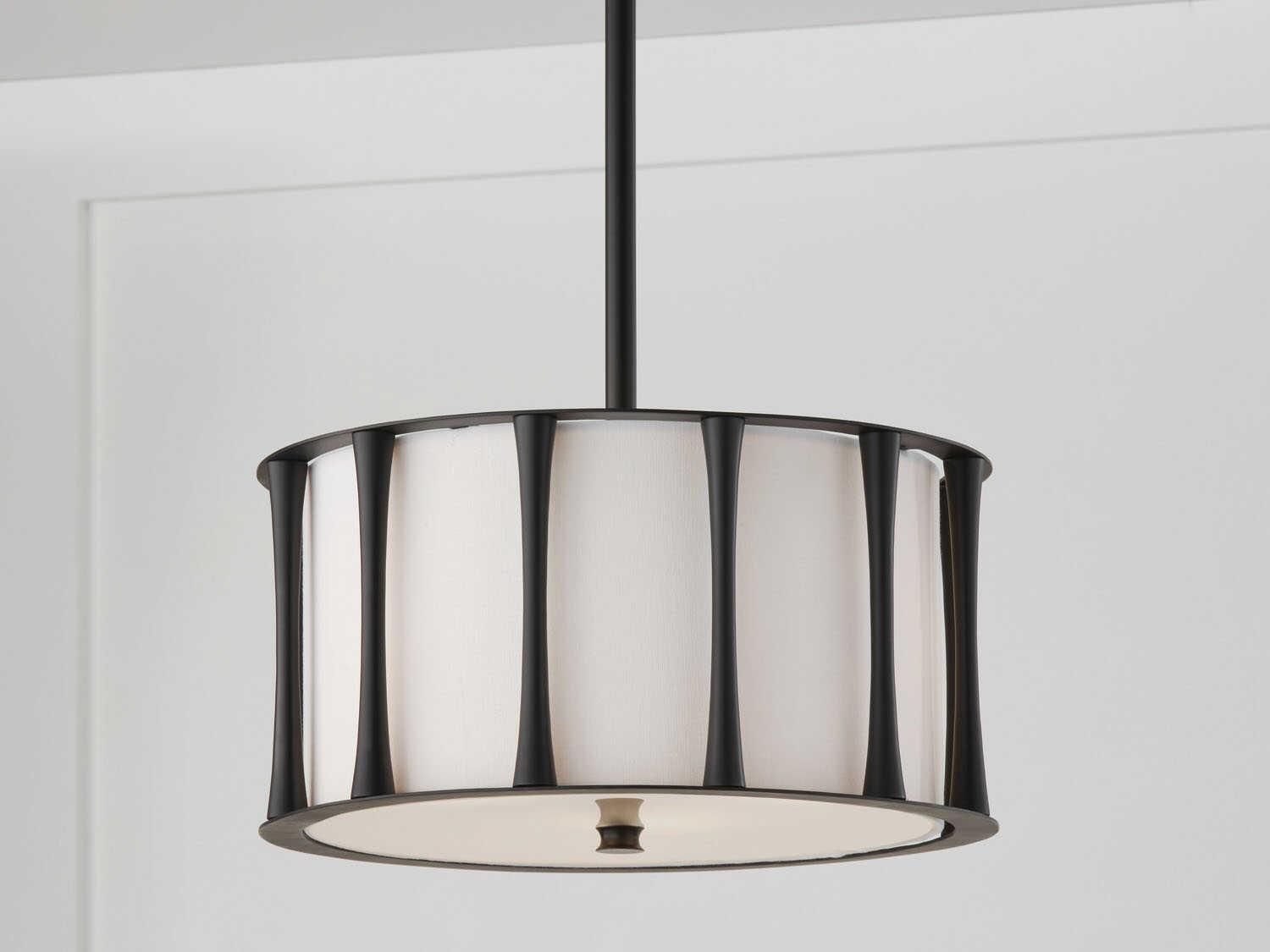 Capital Lighting Bodie 3-Light Matte Black Drum Semi Flush Mount