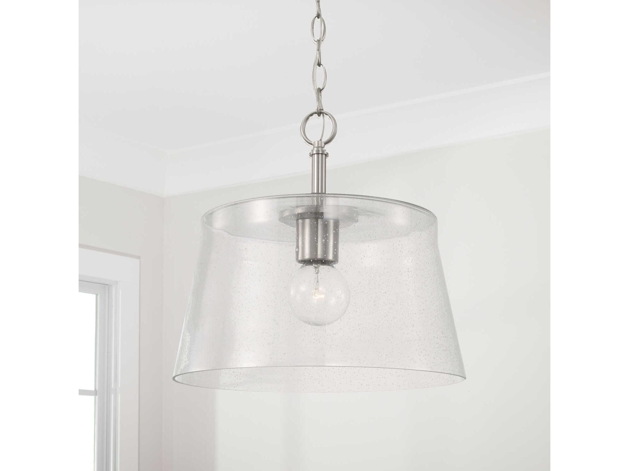 Capital Lighting Baker 1-Light Brushed Nickel Glass Empire Pendant