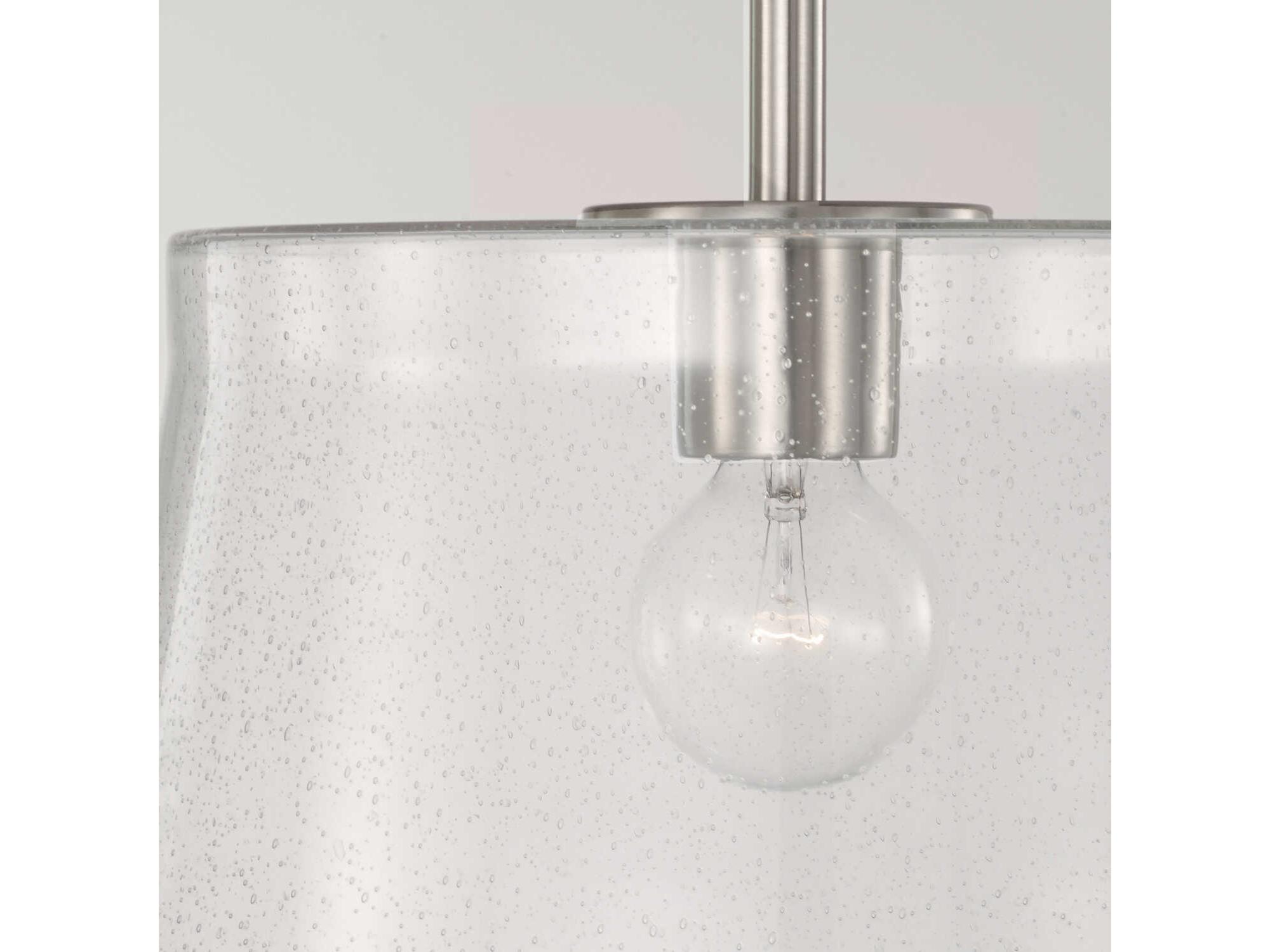 Capital Lighting Baker 1-Light Brushed Nickel Glass Empire Pendant