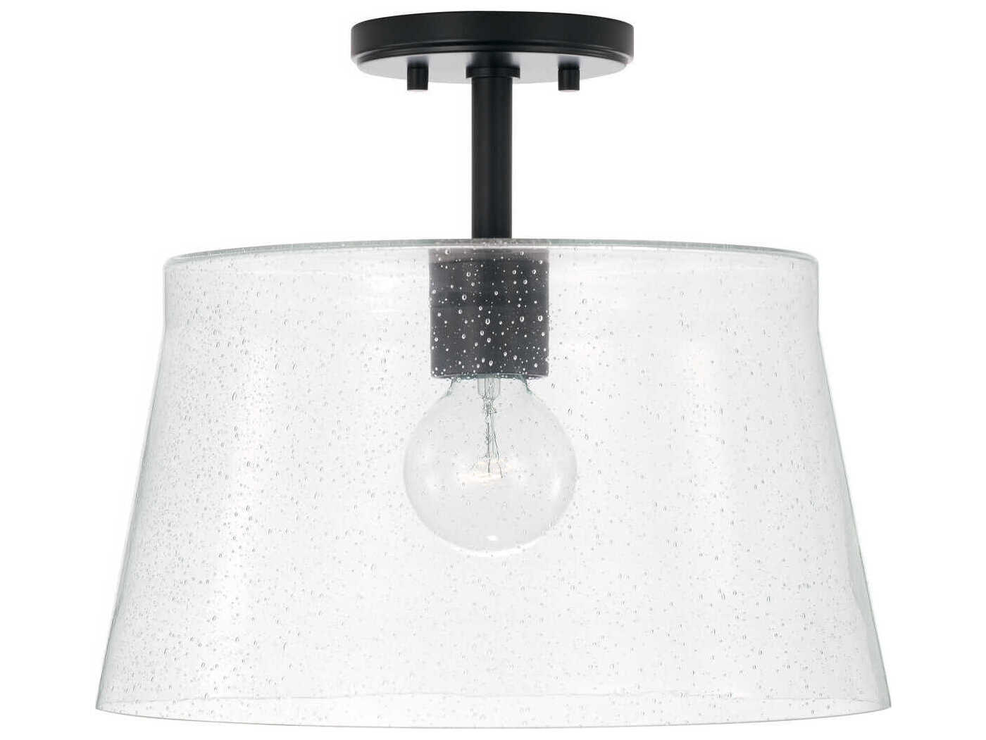 Capital Lighting Baker 1-Light Matte Black Glass Empire Pendant