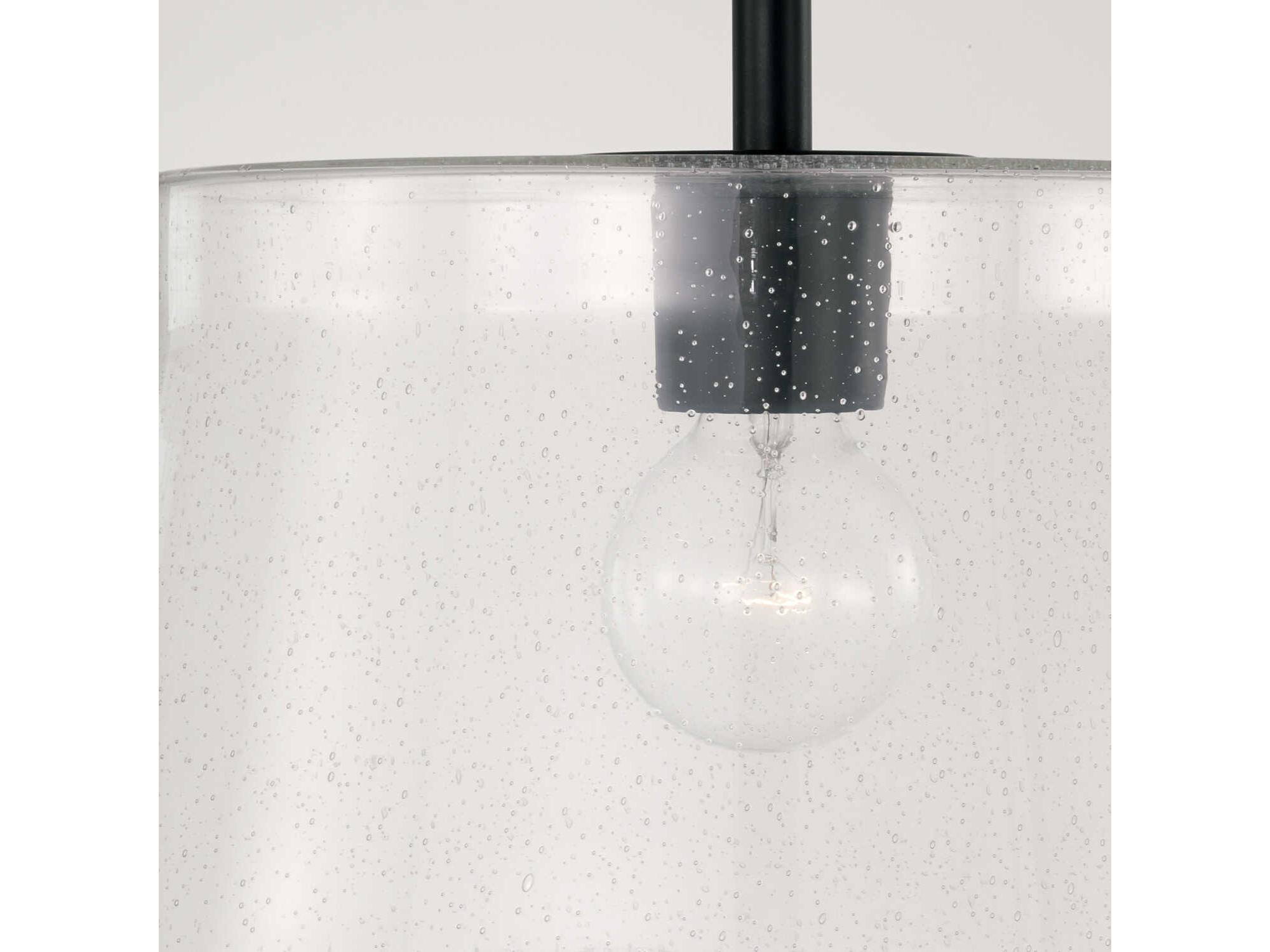 Capital Lighting Baker 1-Light Matte Black Glass Empire Pendant
