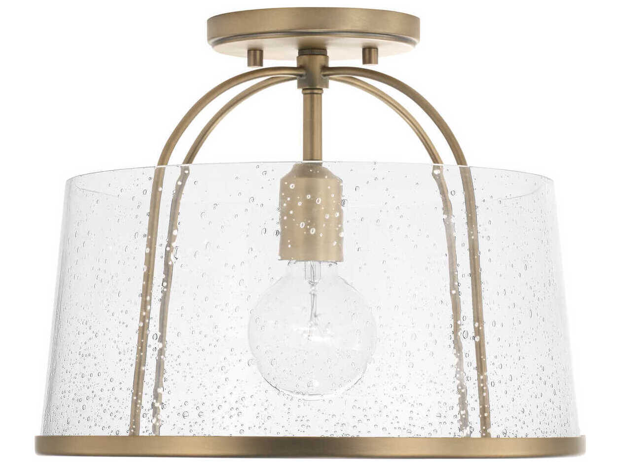 Capital Lighting Madison 1-Light Aged Brass Glass Empire Pendant