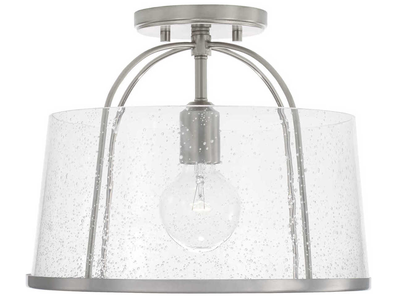 Capital Lighting Madison 1-Light Brushed Nickel Glass Empire Pendant
