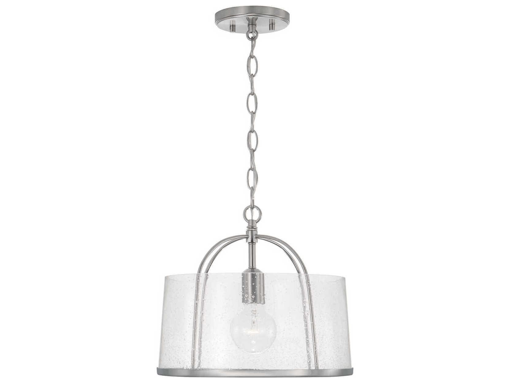 Capital Lighting Madison 1-Light Brushed Nickel Glass Empire Pendant