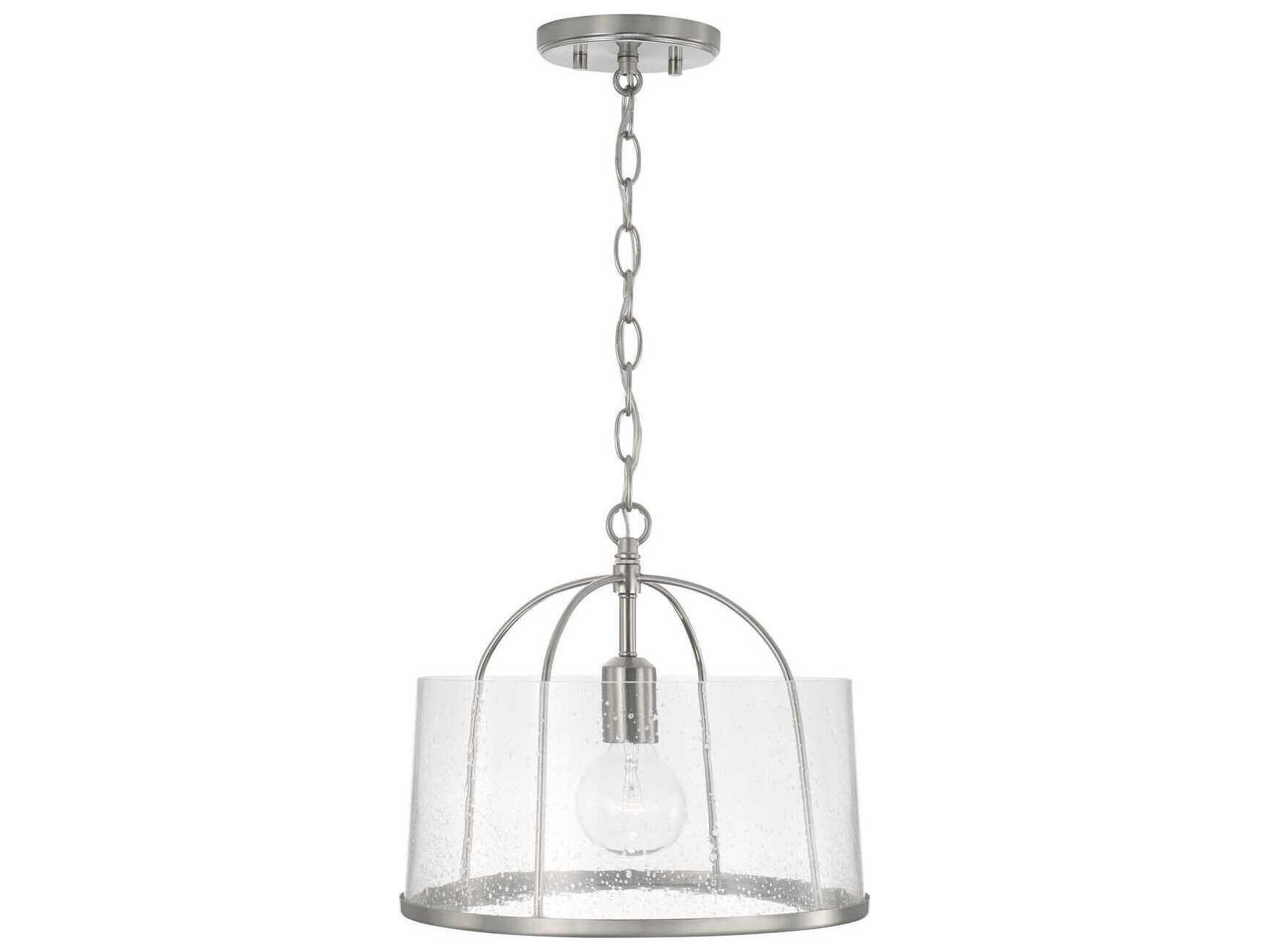 Capital Lighting Madison 1-Light Brushed Nickel Glass Empire Pendant
