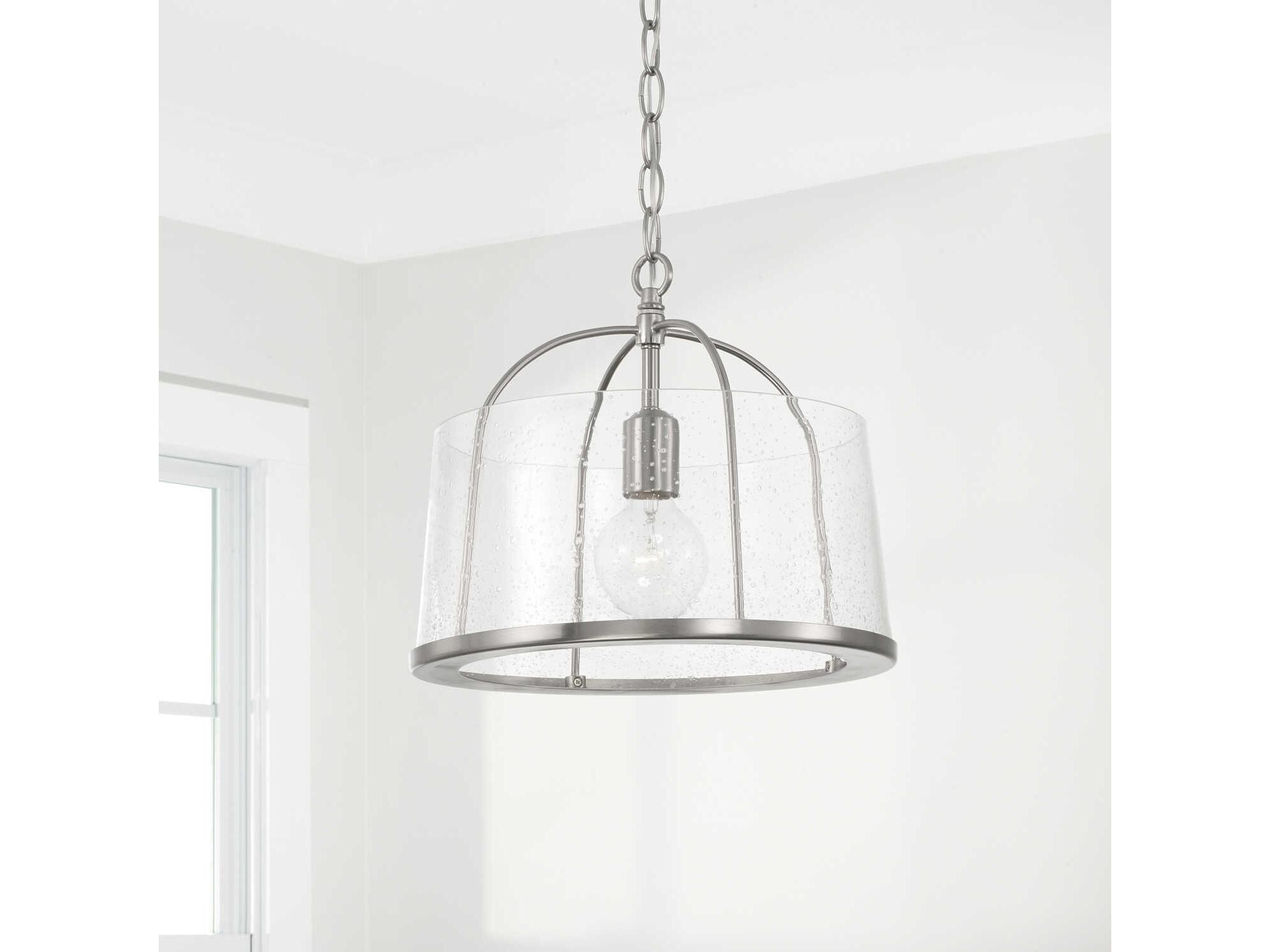 Capital Lighting Madison 1-Light Brushed Nickel Glass Empire Pendant