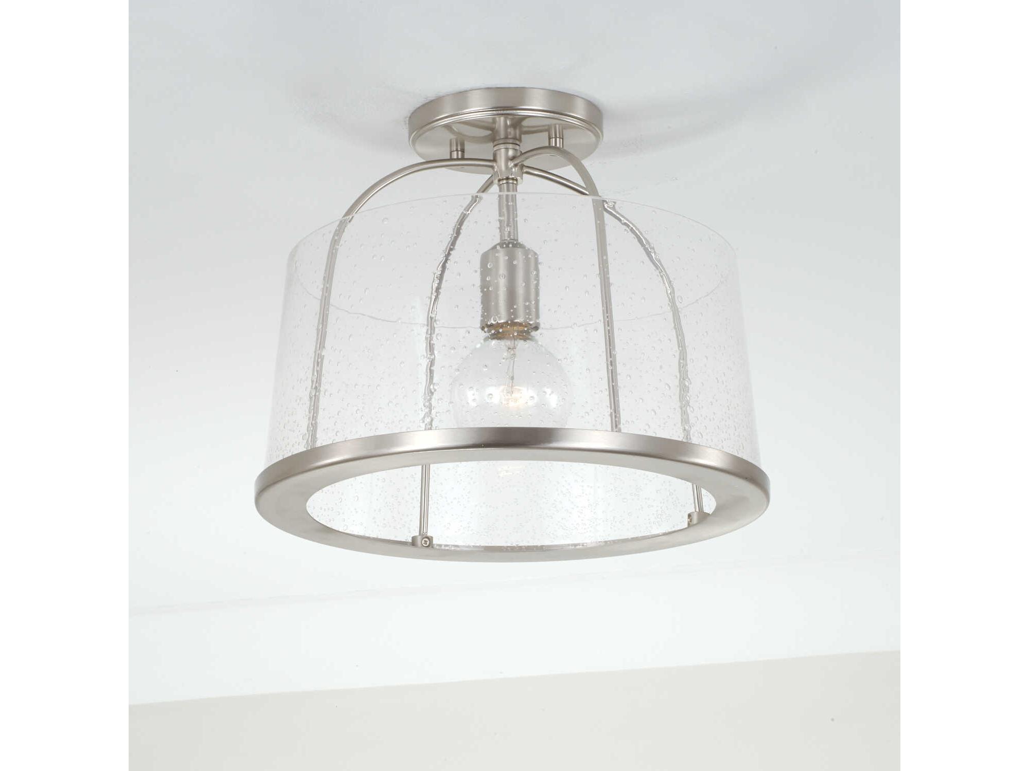 Capital Lighting Madison 1-Light Brushed Nickel Glass Empire Pendant