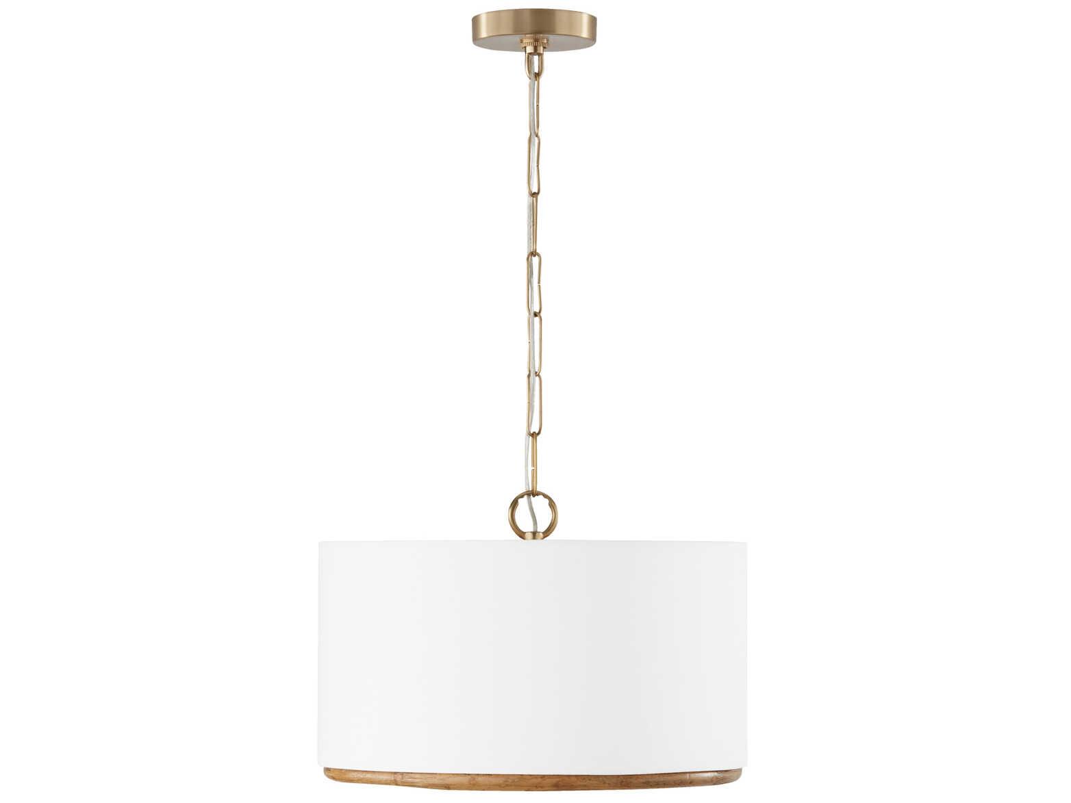 Capital Lighting Soleil 3-Light Matte Brass Brown Drum Semi Flush Mount