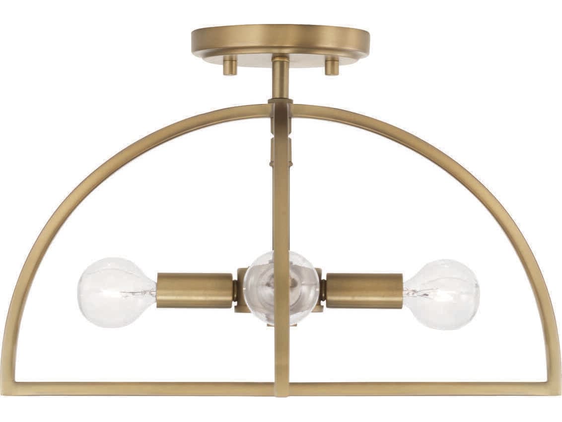 Capital Lighting Lawson 4-Light Aged Brass Geometric Semi Flush Mount