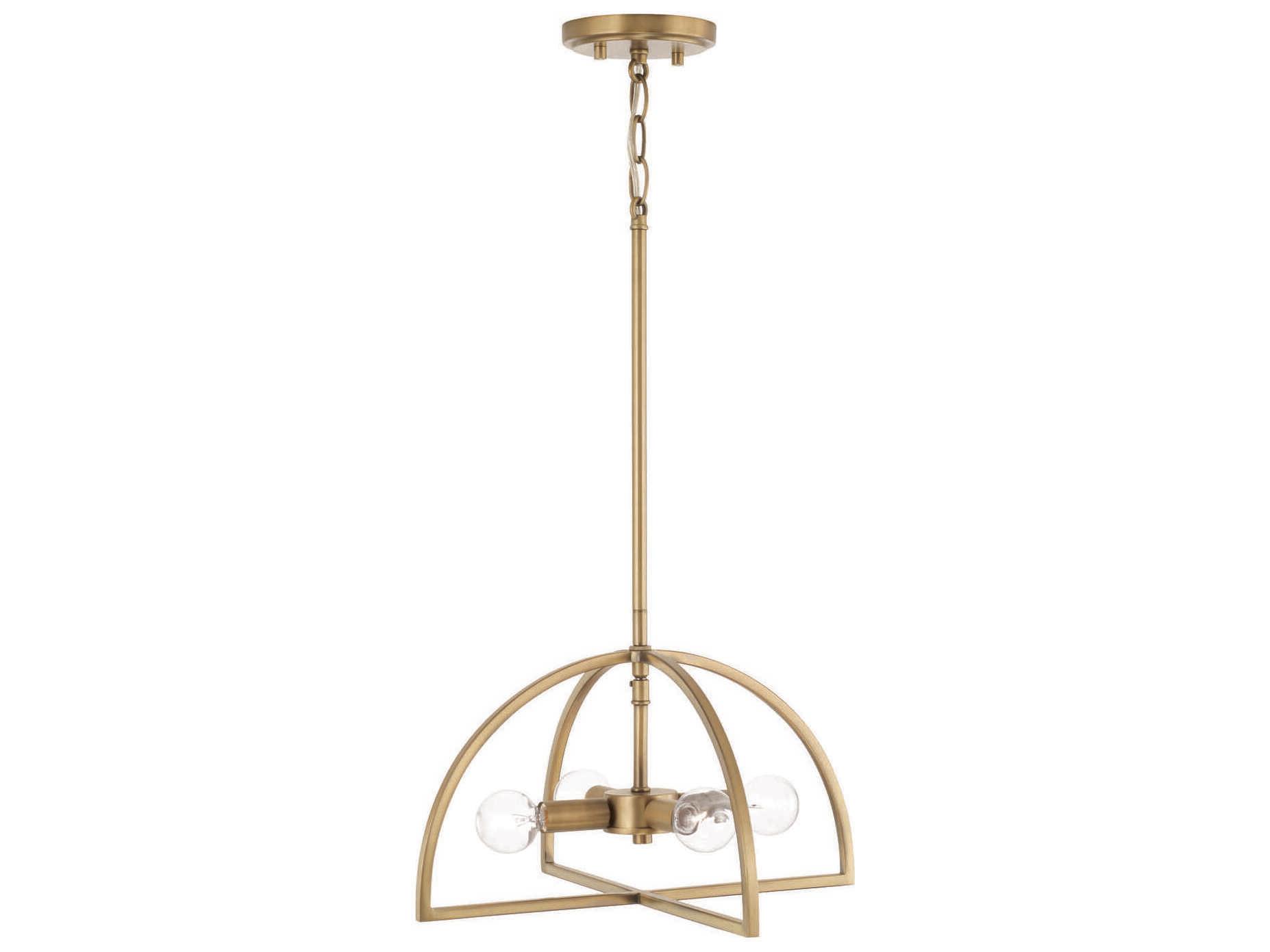 Capital Lighting Lawson 4-Light Aged Brass Geometric Semi Flush Mount