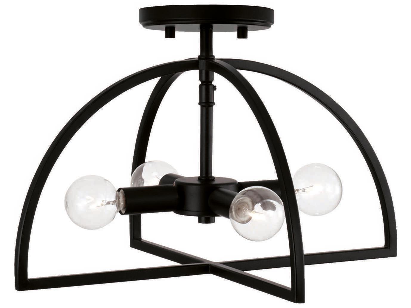 Capital Lighting Lawson 4-Light Matte Black Geometric Semi Flush Mount